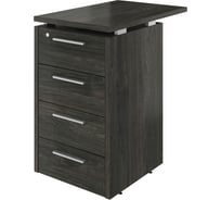 Тумба Монолит Дублин приставная (4 ящика с замком) (450x700x750) (ДБ13_1+ДБ13_2+ДБ15) Дерево карбон12 ДБ38.С12