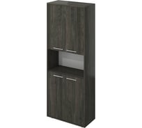 Шкаф Монолит Канцлер 1 откр. полка (700x338x1845) (КЦ14+КЦ17_4) Дерево карбон12 КЦ29.12