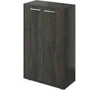 Шкаф Монолит Канцлер никзий закрытый (700x338x1135) (КЦ13+КЦ18_2) Дерево карбон12 КЦ38.12