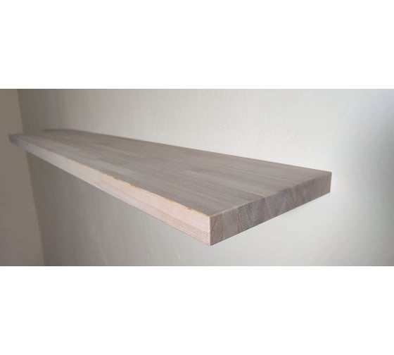 Полка MW 40x250x2100 мм, парящая, сорт Экстра лиственница, сращенная с крепежом ПЛСР-40-250-2100