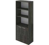 Шкаф Монолит Дублин высокий 3 откр. полки (800x400x1980) (ДБ24+ДБ27_2) Дерево карбон12 ДБ41.12