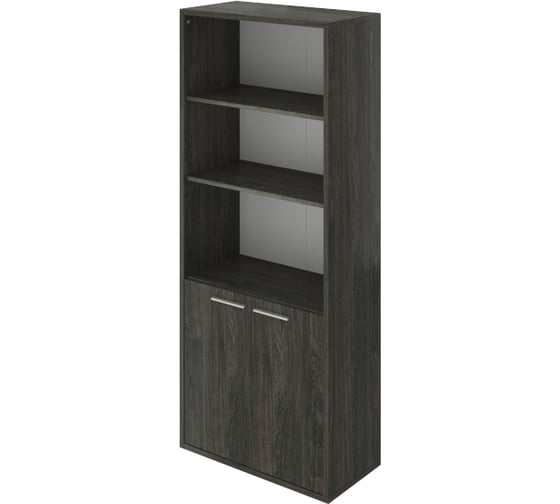 Шкаф высокий Монолит ДБ41 3 открытые полки, 800x400x1980 (ДБ24+ДБ27_2) Дерево карбон12 ДБ41.12 1
