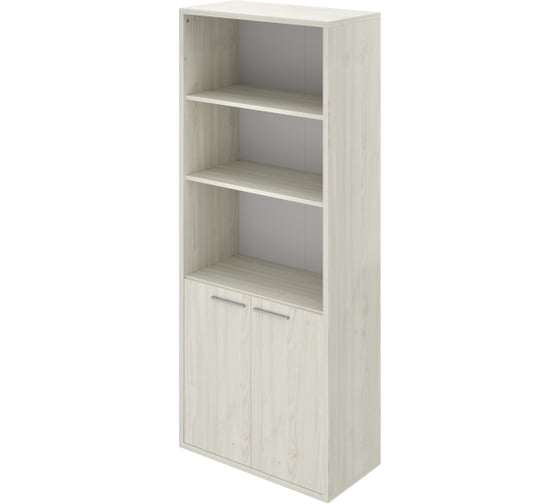 Шкаф высокий Монолит ДБ41 3 открытые полки, 800x400x1980 (ДБ24+ДБ27_2) Скандинавское дерево белое38 ДБ41.38 1