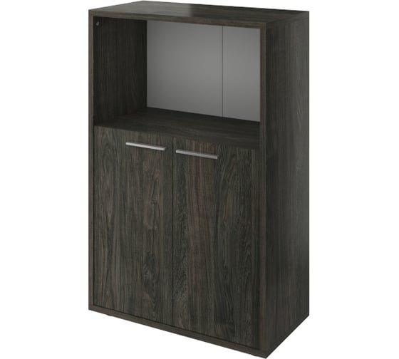 Шкаф Монолит Дублин низкий 1 откр. полка 800x400x1250 (ДБ23+ДБ27_2) Дерево карбон12 ДБ46 ДБ46.12