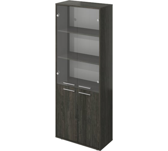 Шкаф закрытый Монолит 700x338x1845, со стеклом (КЦ14+КЦ17_2+КЦ40_2+ДБ48_2) КЦ28.12 1