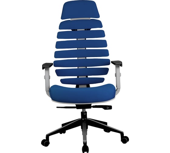Кресло Riva Chair RCH Shark серый пластик/синяя ткань 26-21 УЧ-00000697