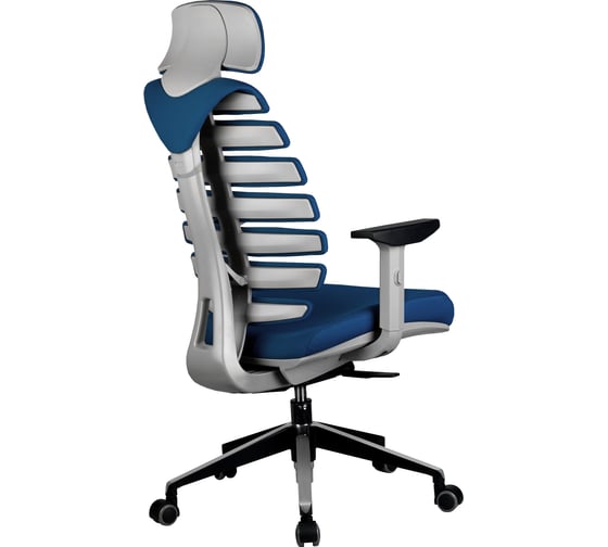 Кресло Riva Chair RCH Shark серый пластик/синяя ткань 26-21 УЧ-00000697
