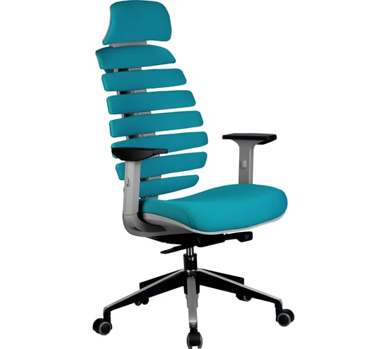 Кресло Riva Chair RCH Shark серый пластик/лазурная ткань 26-30 УЧ-00000700 1