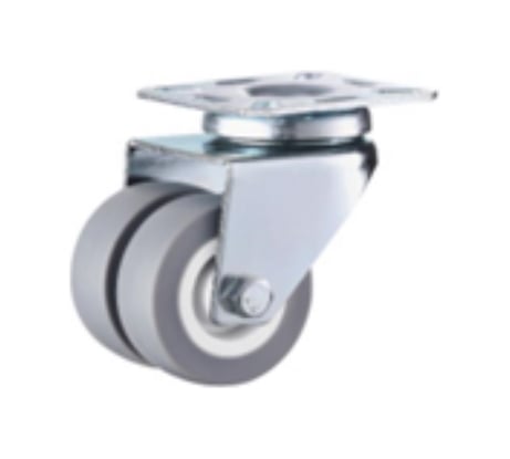 Сдвоенное мебельное колесо TOR SCnd 25, 50 мм, площадка, серая резина, подш. скольж., 1027262