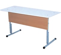 Стол-парта ОФИСМАГ 2-местный регулируемый для кабинета физики, 1200x550x640-760 мм, рост 4-6, металл/ДСП, пластик мрамор 531612