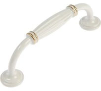 Ручка скоба ТУНДРА PC176WW/GP м/о 96 мм, белая с золотом 3763162