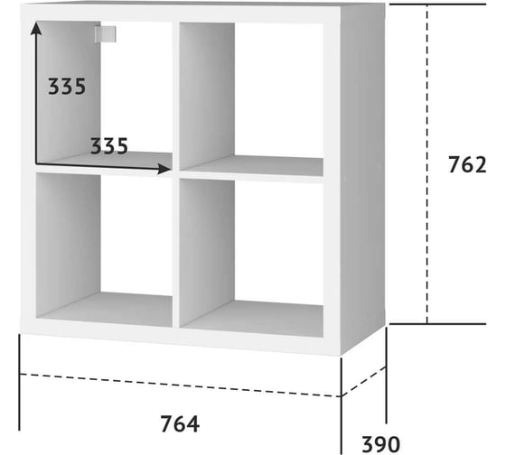 Стеллаж Комфорт-Питер 77x77, цвет Белый, 290 Белый шагрень 950203290