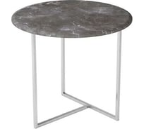 Журнальный стол Мебелик Альбано серый мрамор/хром 1593