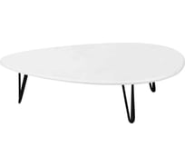 Журнальный стол Мебелик Дадли белый бетон/чёрный 2577