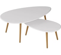 Журнальный стол Мебелик Твинс белый/дуб светлый 6330