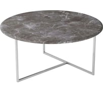 Журнальный стол Мебелик Маджоре серый мрамор/хром 6355