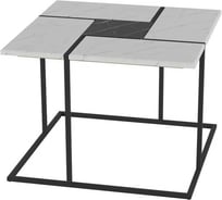 Журнальный стол Мебелик Калифорния белый мрамор/черный мрамор 6951