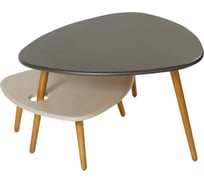 Журнальный стол Мебелик Стилгрей серый лен/бежевый лен/дуб светлый 5018