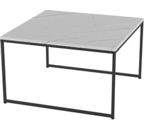 Журнальный стол Мебелик Овер белый мрамор/черный 4827 6725