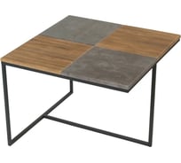 Журнальный стол Мебелик Фьюжн квадро дуб американский/серый бетон 5013