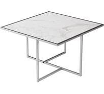 Журнальный стол Мебелик Лоренцо квадро керамогранит статуарио/хром 3809