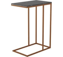 Придиванный стол Мебелик Агами Купер чёрный мрамор/медь 6675