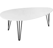 Журнальный стол Мебелик Шеффилд белый бетон/черный 2582