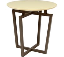 Журнальный стол Мебелик Рилле 440 темный кофе/бежевый кругл. 783