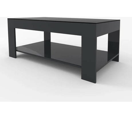 Журнальный стол Мебелик BeautyStyle 26 графит темный U961 стекло черное 4972