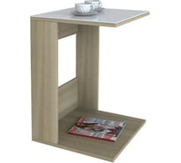 Журнальный стол Мебелик BeautyStyle 3 сонома/стекло белое 1139