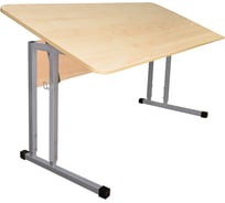 Стол-парта 2-местный, регулируемый угол, Умник 1200x500x520-640мм, рост 2-4, серый каркас, ЛДСП клён ОФИСМАГ 532726