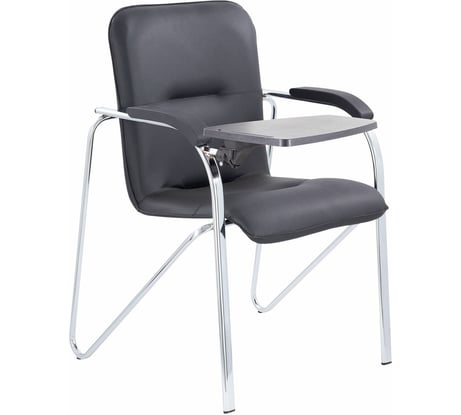 Кресло со столом (пюпитром) BRABIX Samba CF-108 BOX-2, хром каркас, к/з черный, в разобранном виде (2 шт) 533218