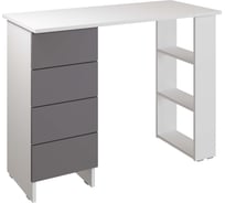 Стол письменный Атмосфера 4Я ЛАЙТ/ Белый/Серый шифер/МК 00-00028231