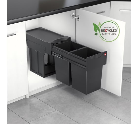 Система выдвижная ALVEUS Tandem Black Edition 30 см, 2x15л , 3666851