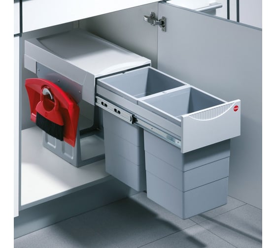 Система выдвижная ALVEUS Tandem 40 см, 2x15л, с комплектом для уборки , 3666801