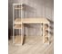 Стол стеллаж письменный, компьютерный Solarius Loft с полками и открытой тумбой, 120x60 см, без шлифовки и покраски с белым каркасом stol-stellaz-net-12060-white 3