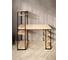 Стол стеллаж письменный, компьютерный Solarius Loft с полками и открытой тумбой, 120x60 см, без шлифовки и покраски с черным каркасом stol-stellaz-net-12060-black 4
