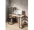 Стол стеллаж письменный, компьютерный Solarius Loft с полками и открытой тумбой, 120x60 см, без шлифовки и покраски с черным каркасом stol-stellaz-net-12060-black 5