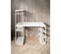 Стол стеллаж письменный, компьютерный Solarius Loft с полками и открытой тумбой, 110x60 см, белый с белым каркасом stol-stellaz-bel-11060-white 4