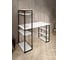 Стол стеллаж письменный, компьютерный Solarius Loft с полками и открытой тумбой, 120x60 см, белый с черным каркасом stol-stellaz-bel-12060-black 3