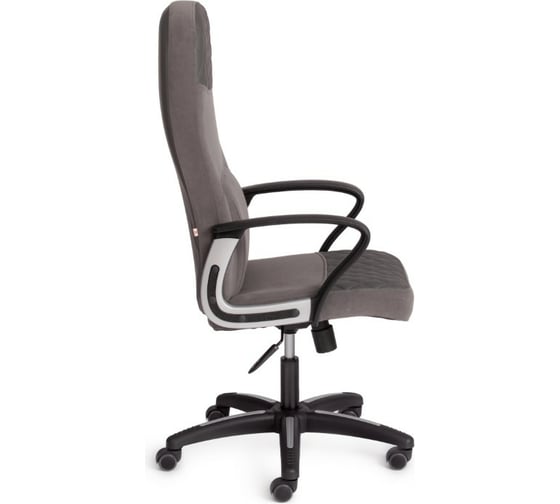 Кресло TetChair ADVANCE флок/кожзам серый металлик 29C 36 15380