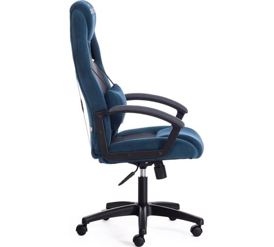 Кресло TetChair DRIVER флок/ткань синий/серый 3212 15424