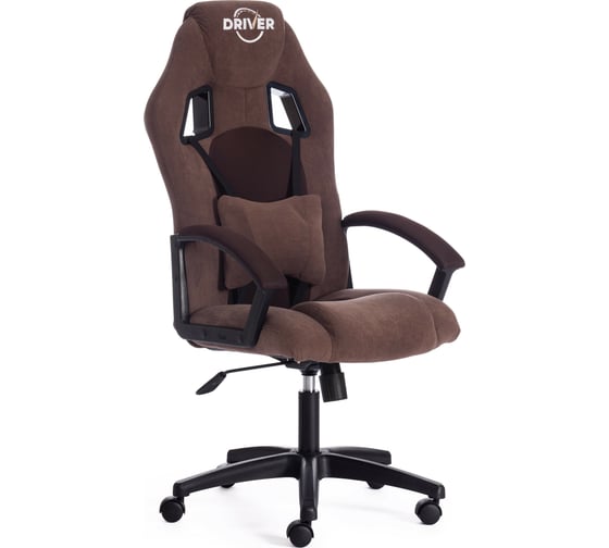 Кресло TetChair DRIVER флок/ткань коричневый 624 15426