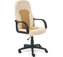 Кресло TetChair PARMA флок/ткань бежевый/бронза 7TW-21 15022