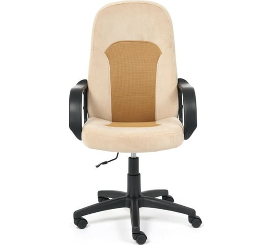 Кресло TetChair PARMA флок/ткань бежевый/бронза 7TW-21 15022