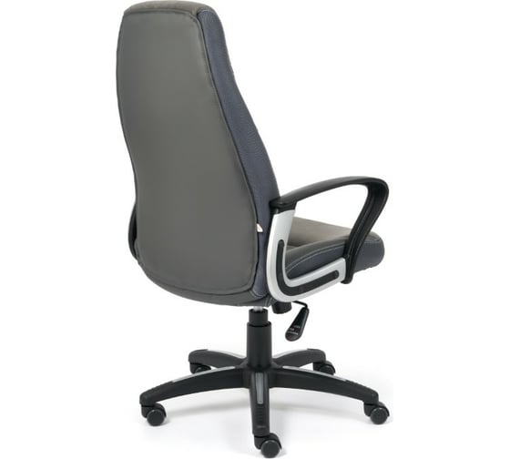 Кресло TetChair INTER кожзам/флок/ткань серый металлик C-3629TW-12 15029