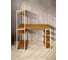 Стол стеллаж письменный, компьютерный Solarius Loft с полками и открытой тумбой, 110x60 см, цвет ольхи с белым каркасом stol-stellaz-olha-11060-white 4