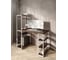 Стол стеллаж письменный, компьютерный Solarius Loft с полками и открытой тумбой, 100x60 см, цвет темного дуба с белым каркасом stol-stellaz-temd-10060-white 5
