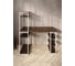 Стол стеллаж письменный, компьютерный Solarius Loft с полками и открытой тумбой, 110x60 см, цвет темного дуба с белым каркасом stol-stellaz-temd-11060-white 4
