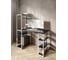 Стол стеллаж письменный, компьютерный Solarius Loft с полками и открытой тумбой, 110x60 см, цвет черного оникса с белым каркасом stol-stellaz-onix-11060-white 5
